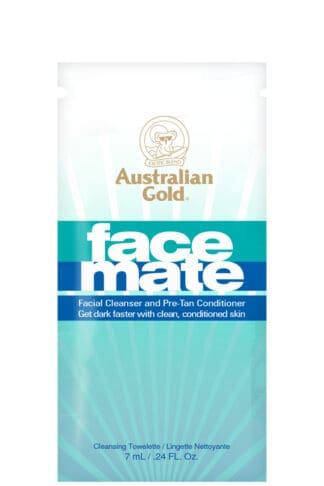 Australian Gold facial cleansing towelette packaging.