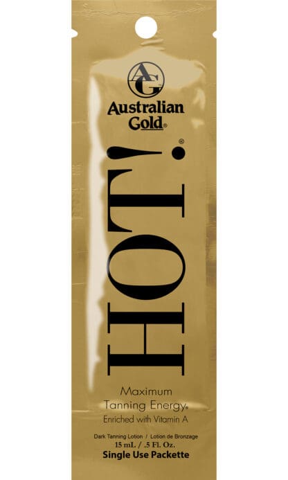 Australian Gold tanning lotion single-use packet.