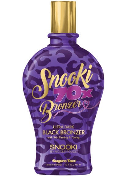 Purple tanning lotion bottle with leopard print.