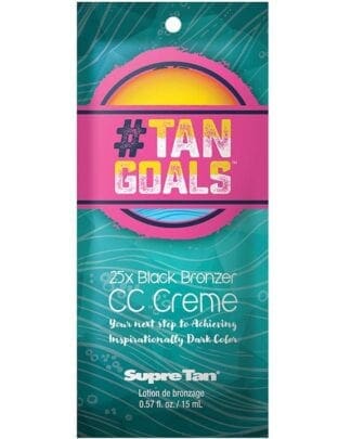 Colorful "#TAN GOALS" Supre Tan bronzer packet