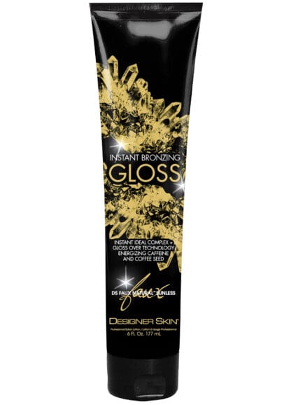 Instant bronzing gloss tube for skin tanning.