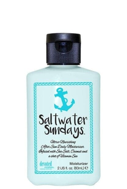 Saltwater Sundays after-sun moisturizer bottle.