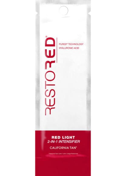 Red light tanning lotion sample packet.