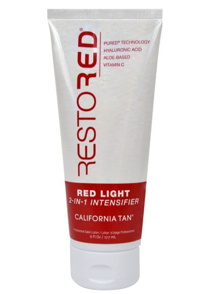 Red light tanning lotion for skin enhancement.