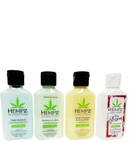 Four Hempz herbal body moisturizers.