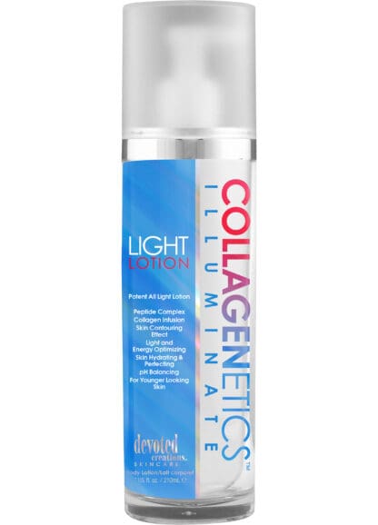 Collagenetics illuminate light lotion bottle.