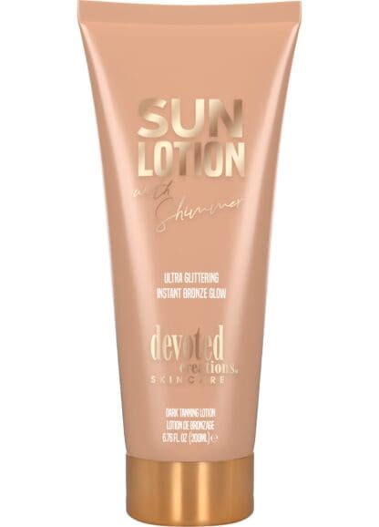 Shimmering self tanning lotion bottle.