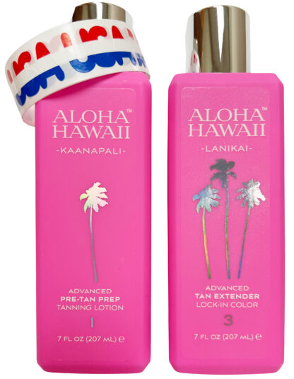 Aloha Hawaii tanning lotion set.