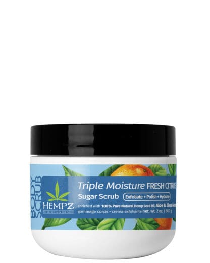 Hempz triple moisture sugar scrub, fresh citrus.