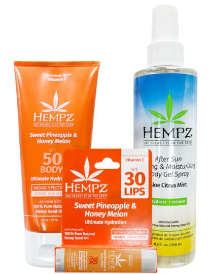 Hempz Sweet Pineapple & Honey Melon Skincare Set.