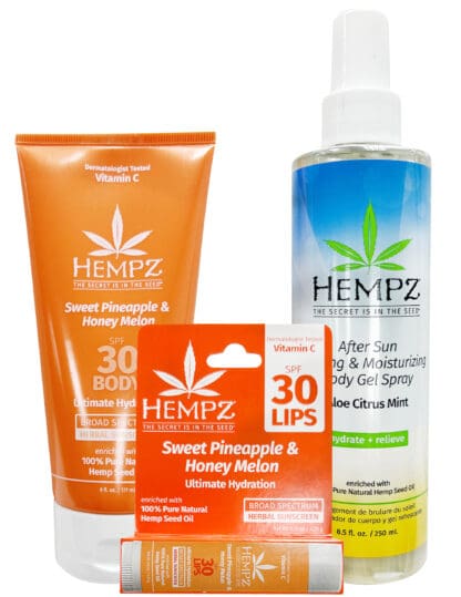 Hempz sweet pineapple & honey melon body care set.