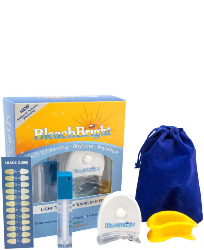 BleachBright teeth whitening kit with light.