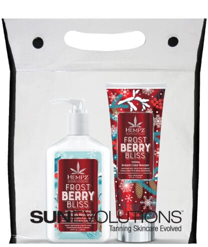 Hempz Frost Berry Bliss tanning set.