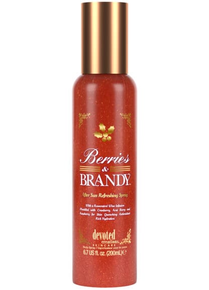 Berries and Brandy after-sun spray bottle.