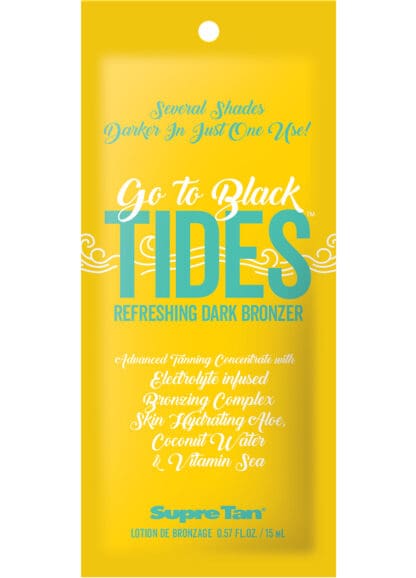 Refreshing dark bronzer tanning lotion packet.