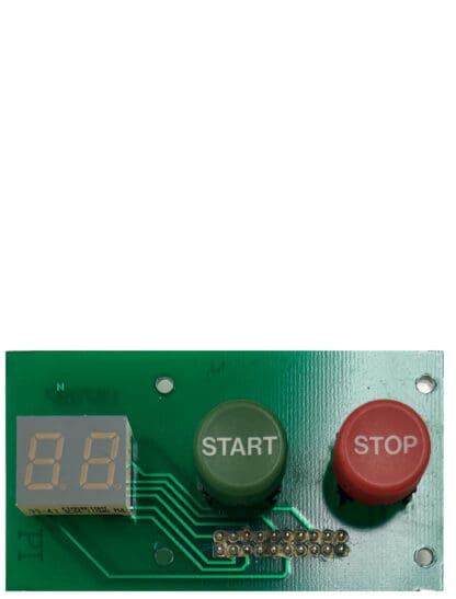 Digital display with start and stop buttons.