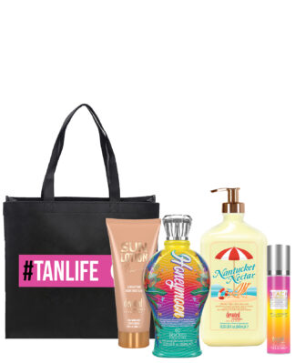 Tanning kit with #TANLIFE tote bag